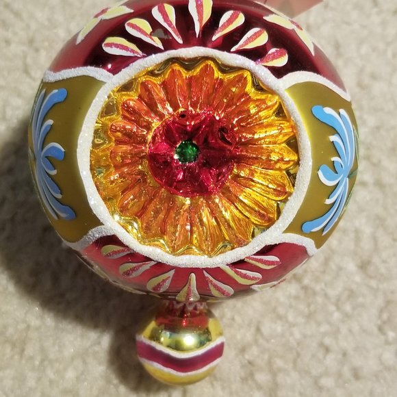 RARE VINTAGE CHRISTOPHER RADKO SUNRISE SERENADE DOUBLE REFLECTOR INDENT ORNAMENT - Picture 10 of 11